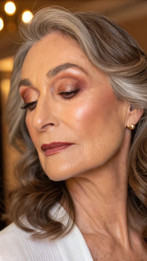 It is image Warm Bronze and Burgundy Mother of the Bride Makeup.