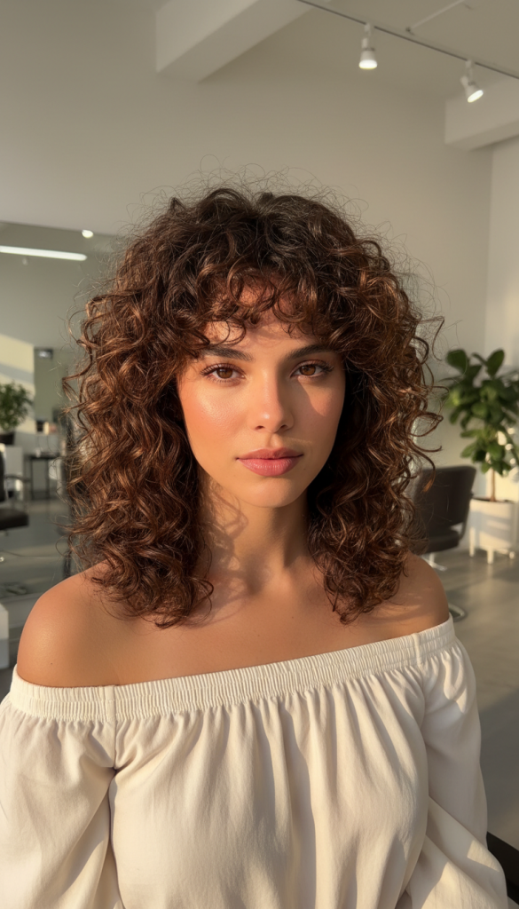It is image on Natural Curl Shoulder Cut with Defined Front Fringe.