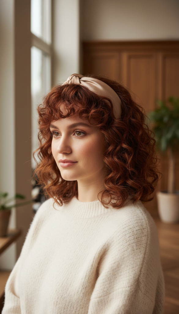 It is image on Natural Curl Shoulder Cut with Defined Front Fringe.