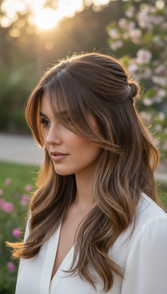 It is image on Medium Length Soft Half-Up Garden Waves.