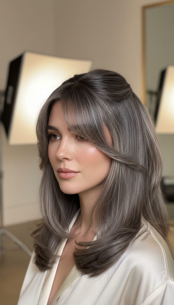 It is image on Voluminous Medium Length Layered Glam Hairstyle.