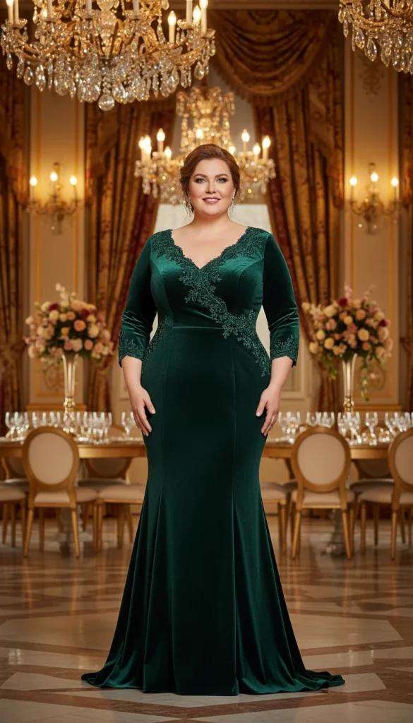plus size mermaid mother of the groom gown women over 40.