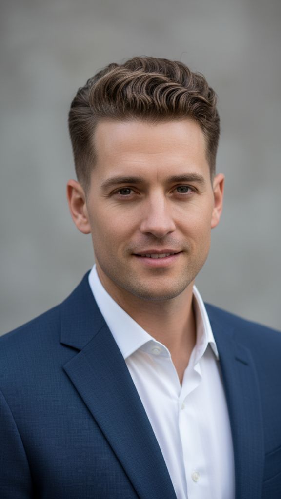 wavy crew cut hairstyle for men