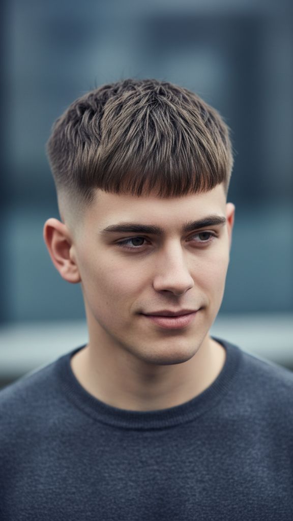 high fade French crop haircut sharp style