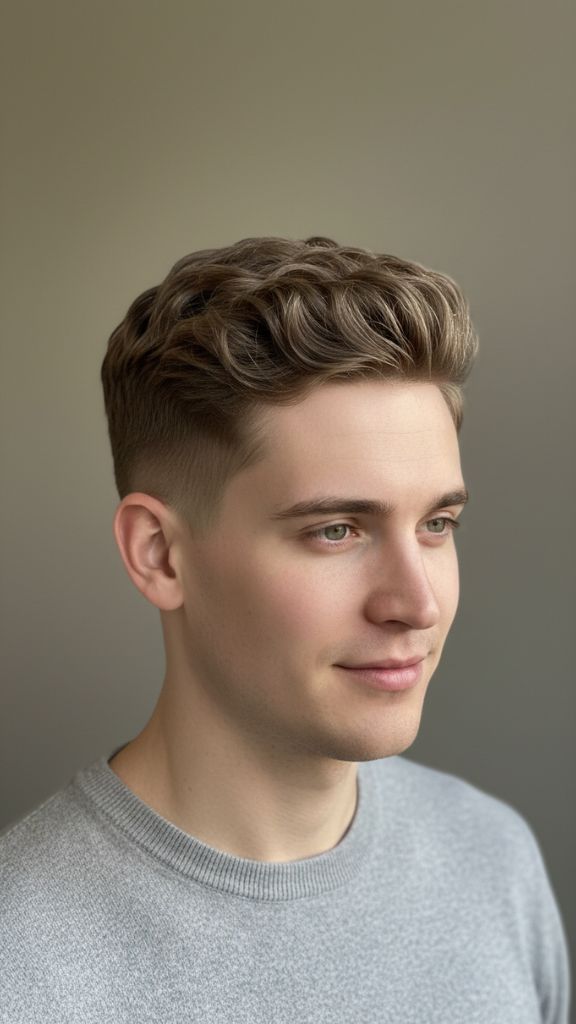 wavy French crop haircut for men