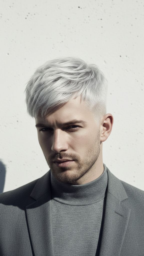 platinum French crop haircut bold style