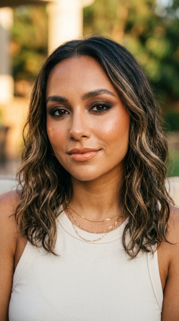  Sun-kissed bronzed jelly skin makeup with a peachy glow