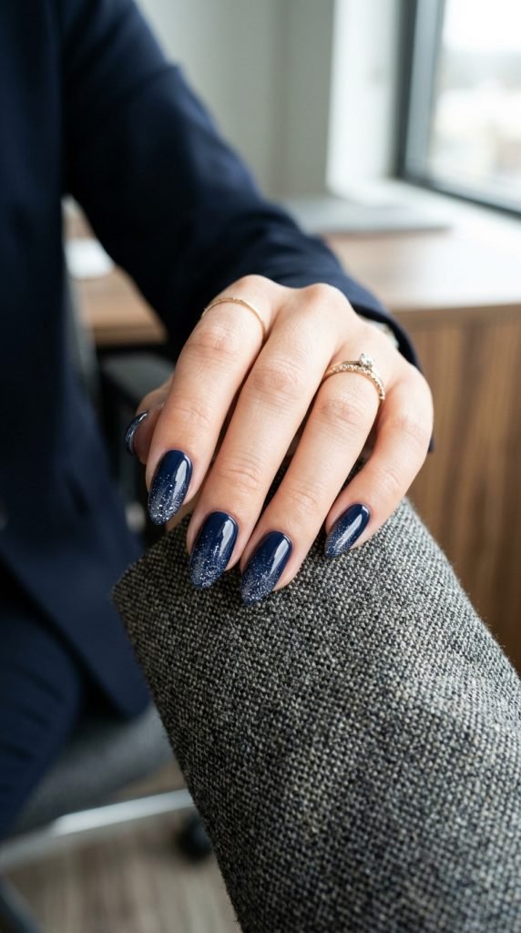 nails with subtle sparkle gradient effect