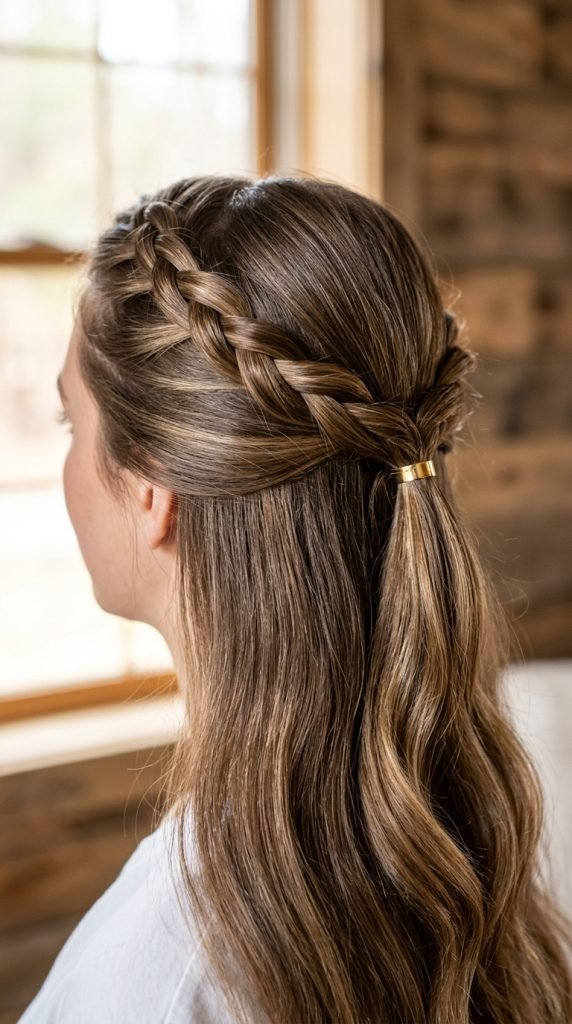 Rope braid ponytail showing easy twisted technique and cute ponytail styling